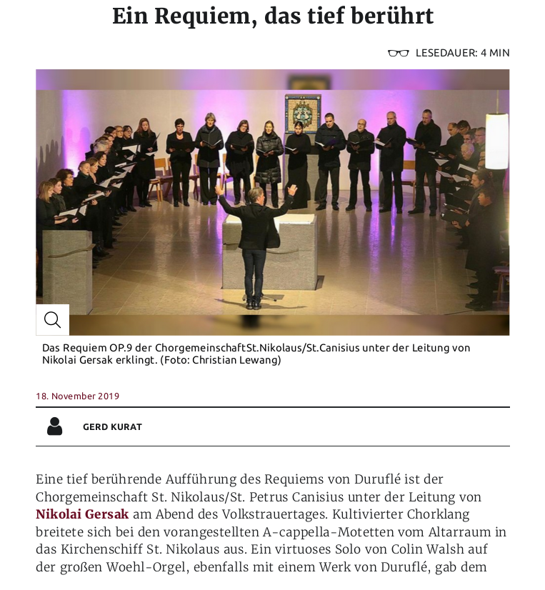 image from Konzertkritik: Ein Requiem, das tief berührt