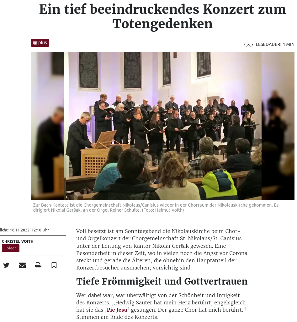 image from Konzertkritik: Ein tief beeindruckendes Konzert zum Totengedenken
